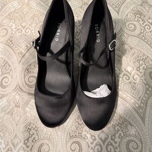 Torrid Black Satin Mary Jane Heels